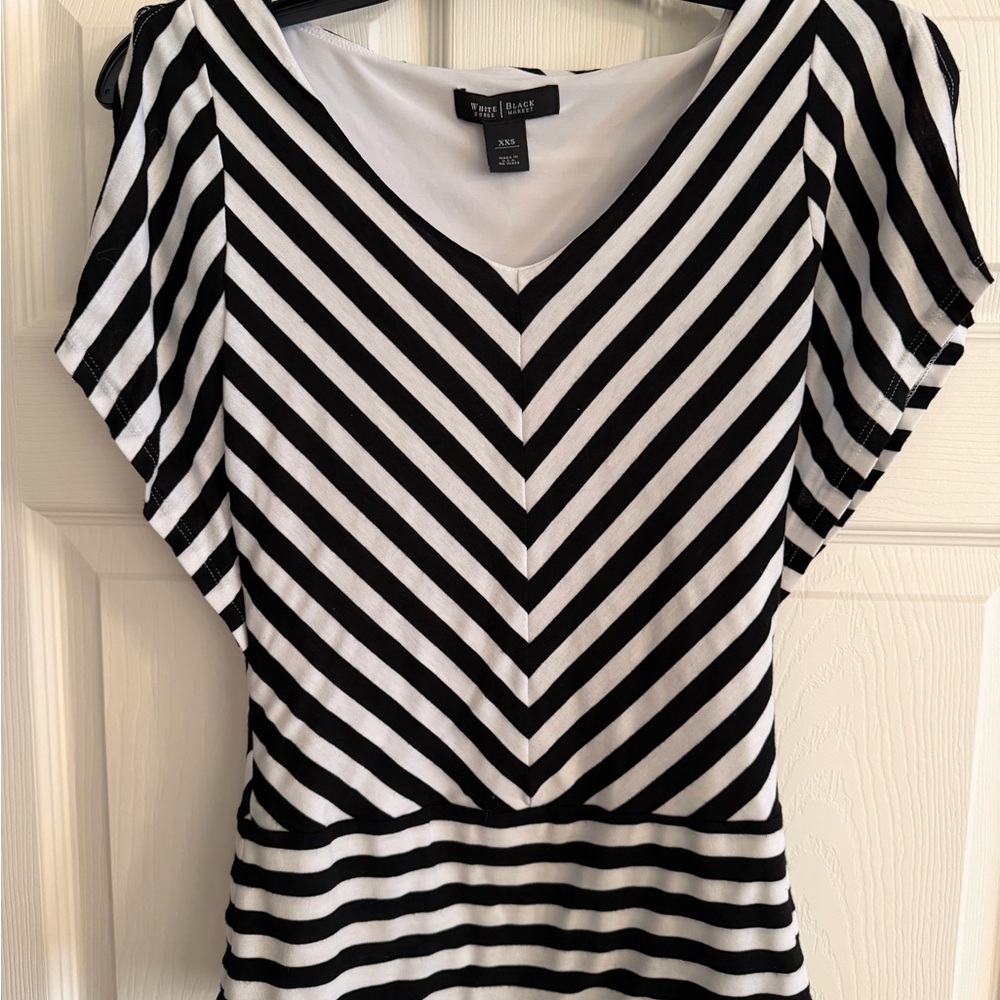 White House Black Market Chevron Striped Blouse